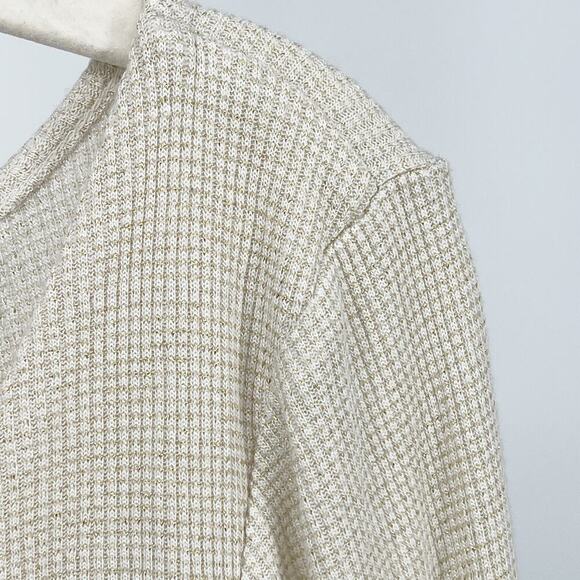 Free People Say When Long Sleeve Size Small Waffle Knit Ruffle - Picture 7 of 9